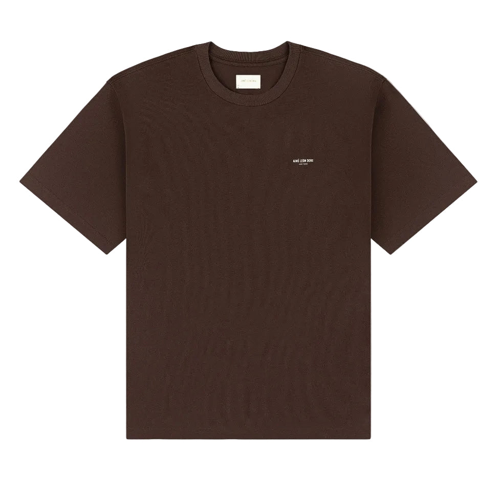 AMIÉ LEON DORE MICRO LOGO TEE COFFEE BEAN