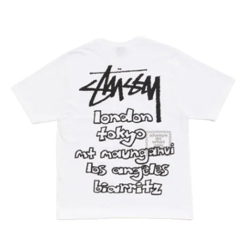 Stussy x Always Do What You Should Do (ADWYSD) World Tour Tee White