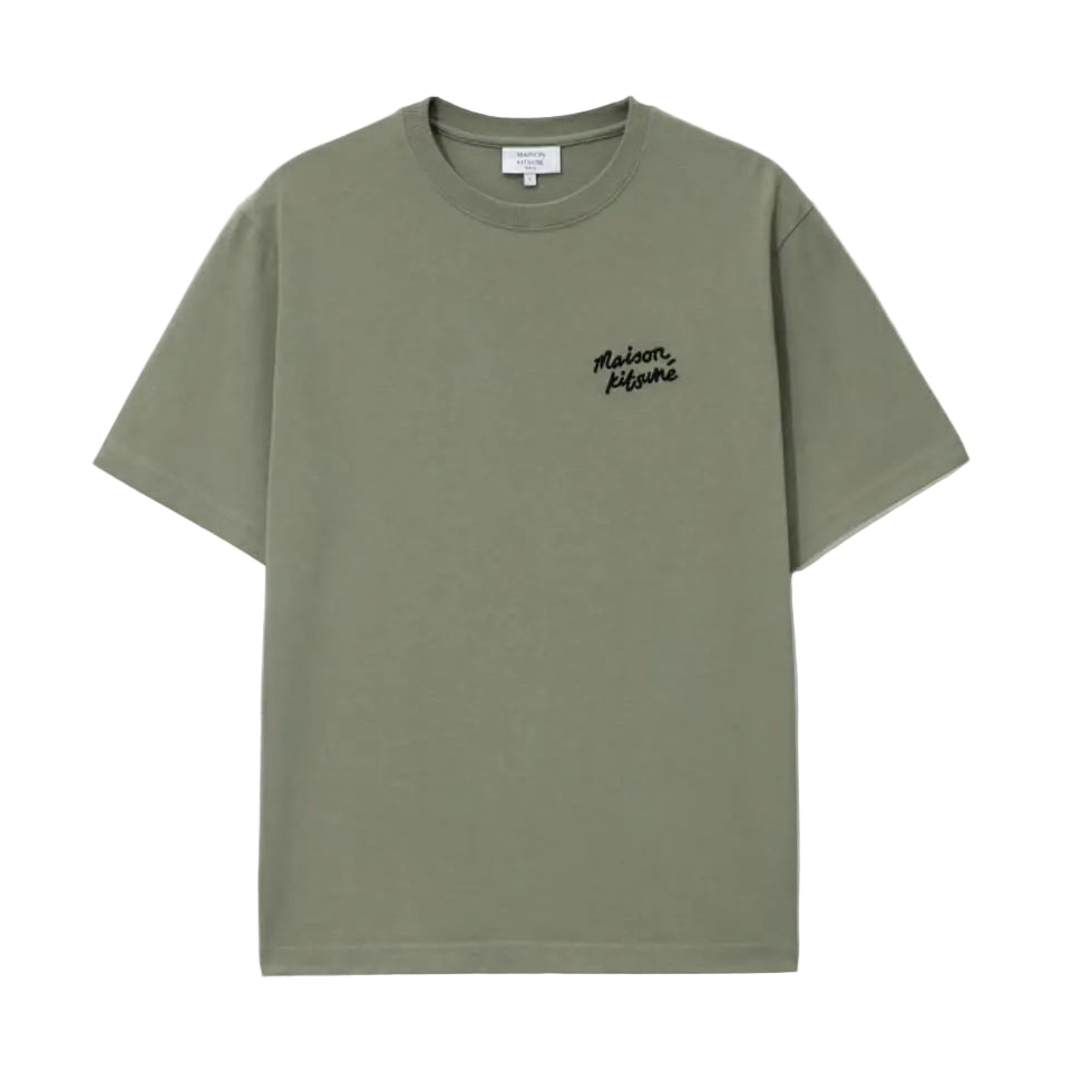 Maison Kitsune Script T-Shirt Green (Boxy Fit)