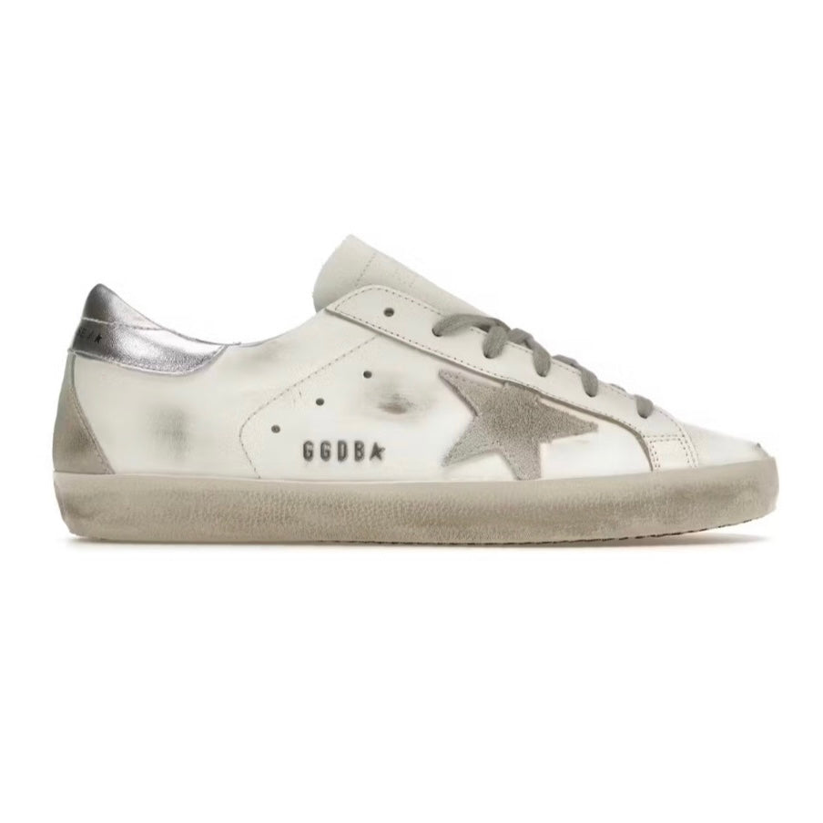 GOLDEN GOOSE SUPER STAR WHITE SILVER
