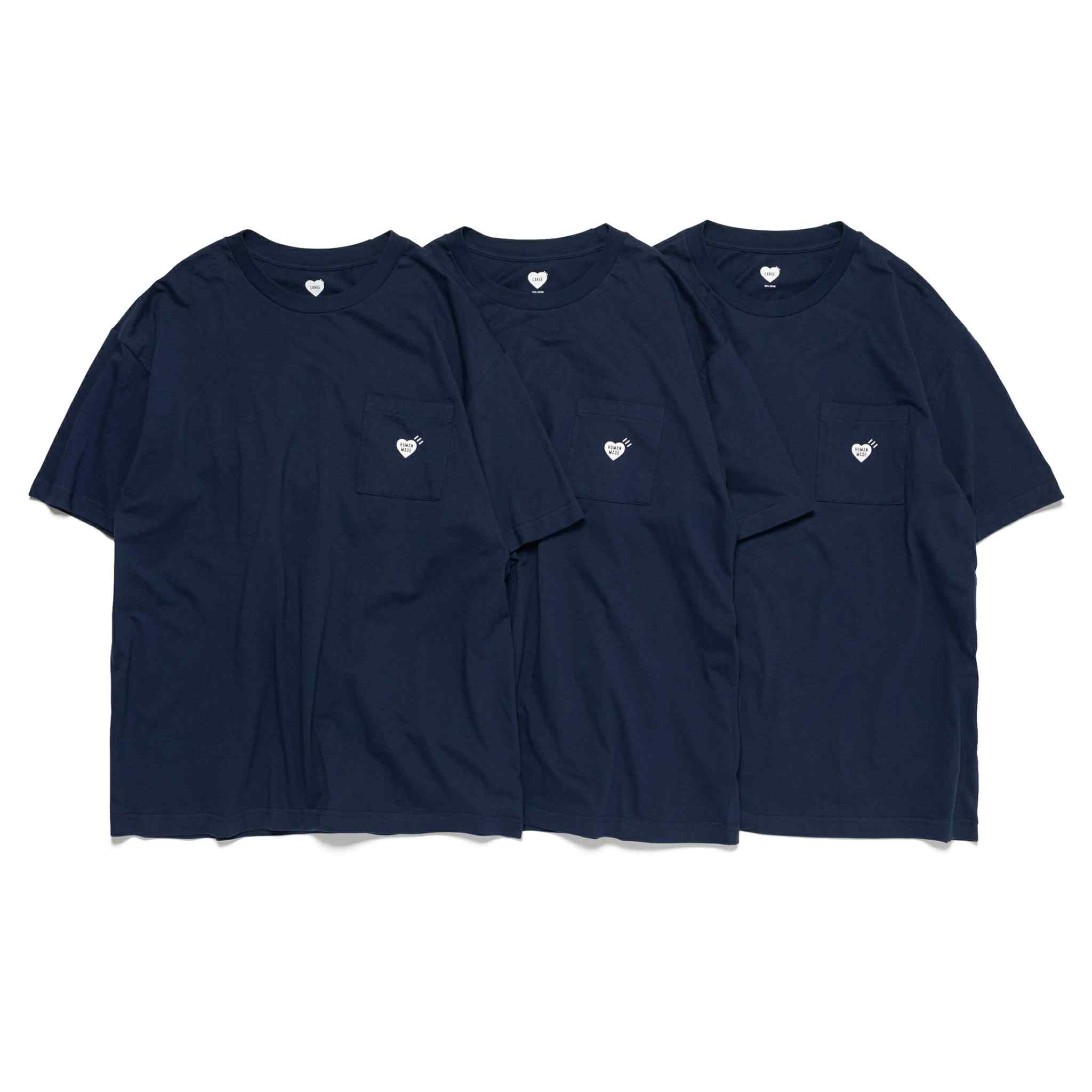 HUMAN MADE WHITE HEART POCKET NAVY BLUE (3 PACK/ 1pc only)