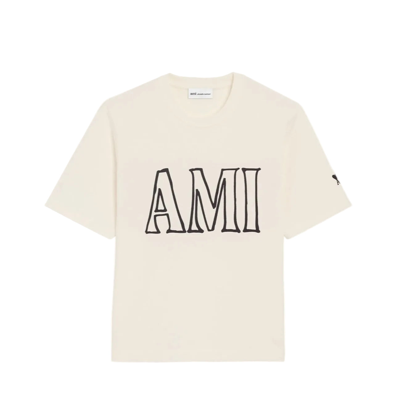 Ami Paris Crew Neck Boxy Fit 'Paris' Blanc Cream