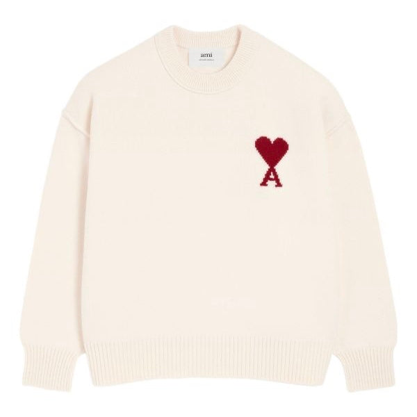 Ami De Coeur Crew Neck-Wool Sweater Cream