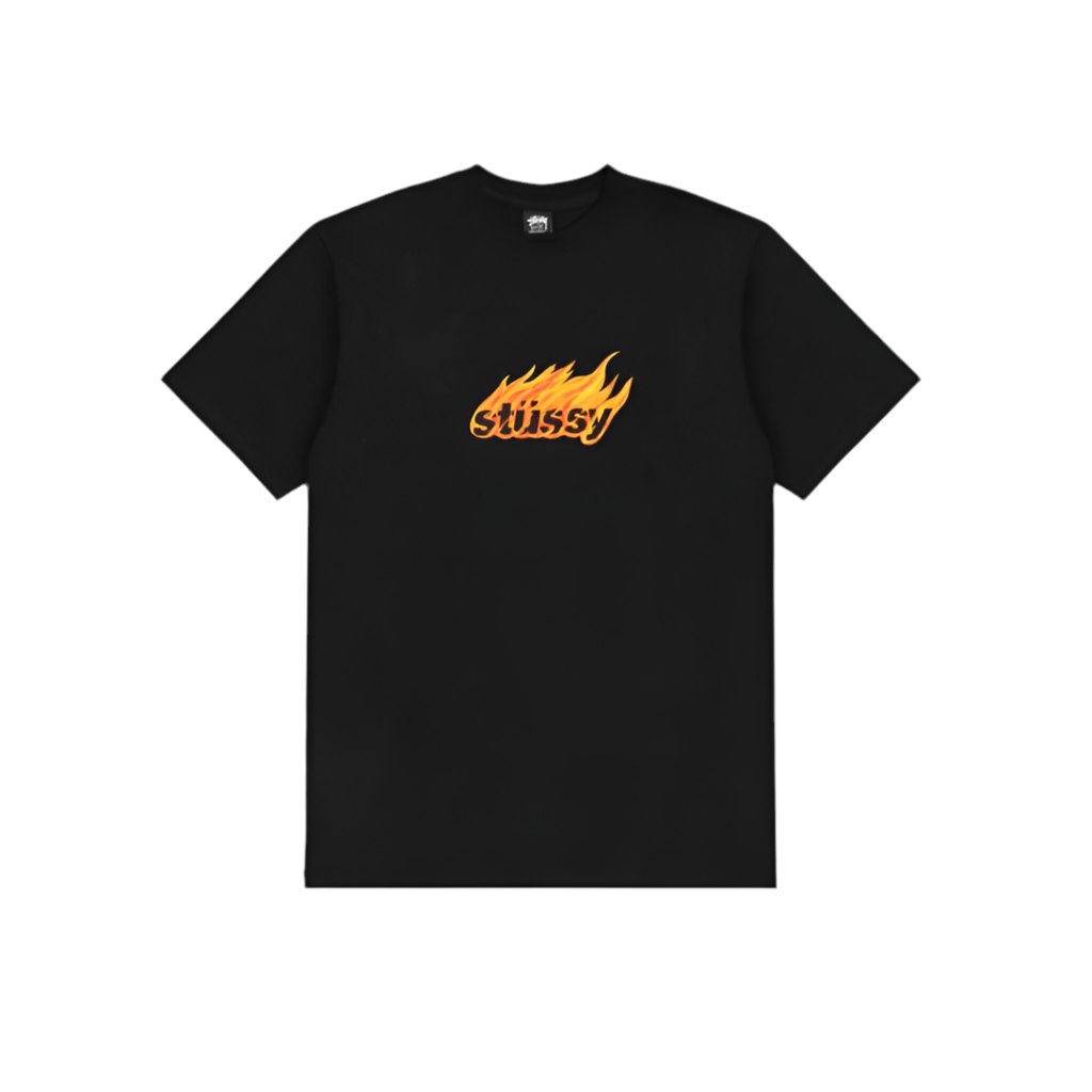 STUSSY FLAMES BLACK