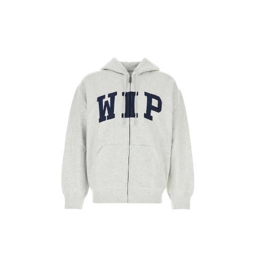 CARHARTT HOODED WIP SWEAT JACKET ASH HEATHER LIGHT GRAY