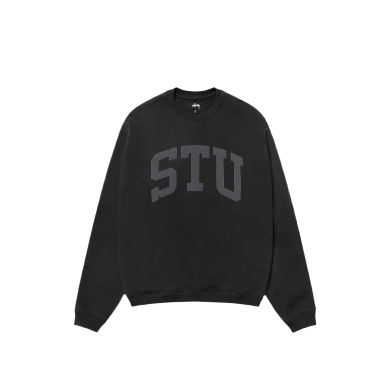 STUSSY STU LOGO CREWNECK BLACK