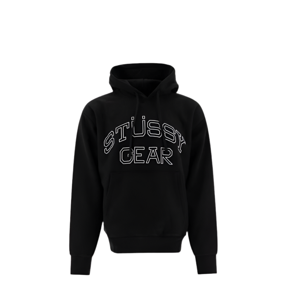 fresh stussy gear Stussy Gear Hoodie Black – Drip Precision