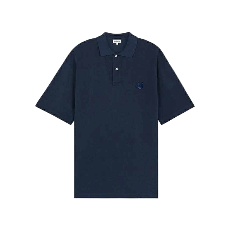 MAISON KITSUNE POLO SHIRT FOX HEAD NAVY BLUE