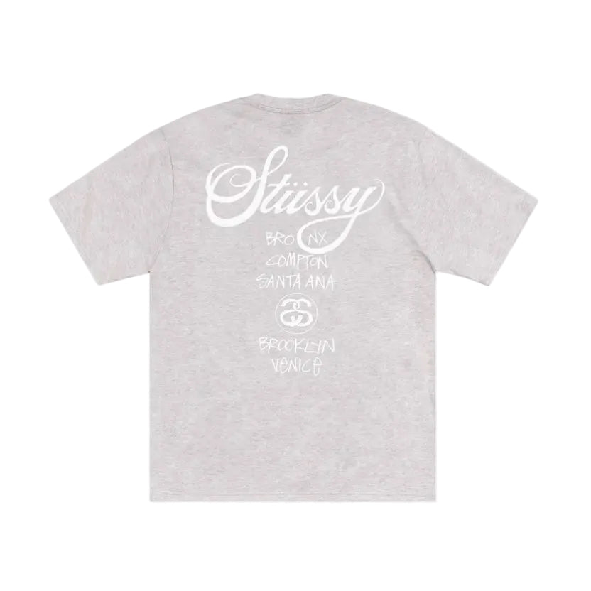Stussy World Tour Tee 'Ash Heather'