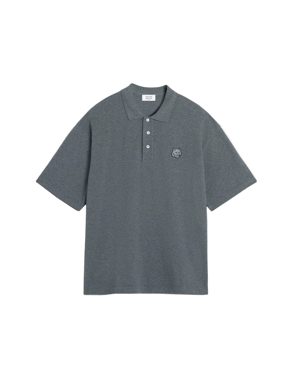 Maison Kitsune Polo Shirt Fox Head Grey