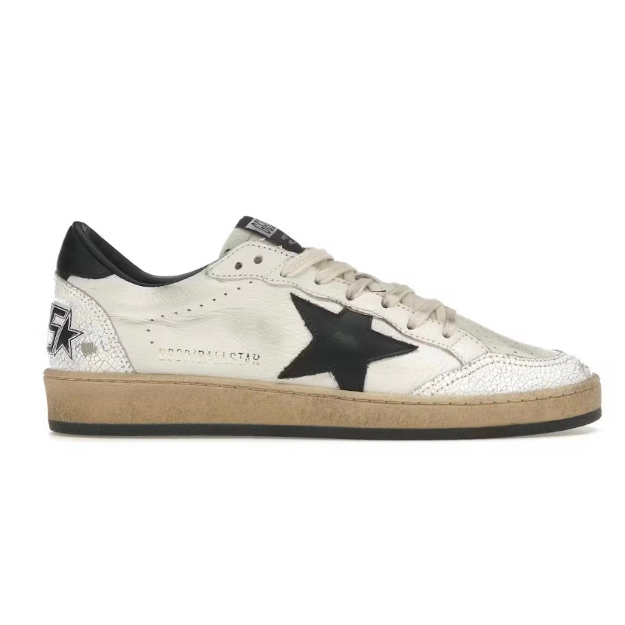Golden Goose Ball-Star Low White Nappa Black Star