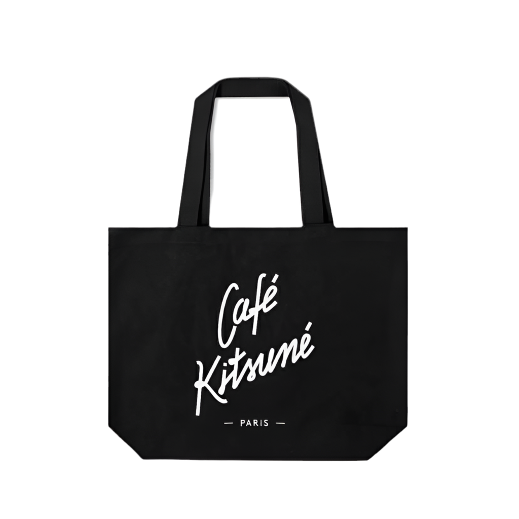 MAISON KITSUNE CANVAS TOTE BAG BLACK