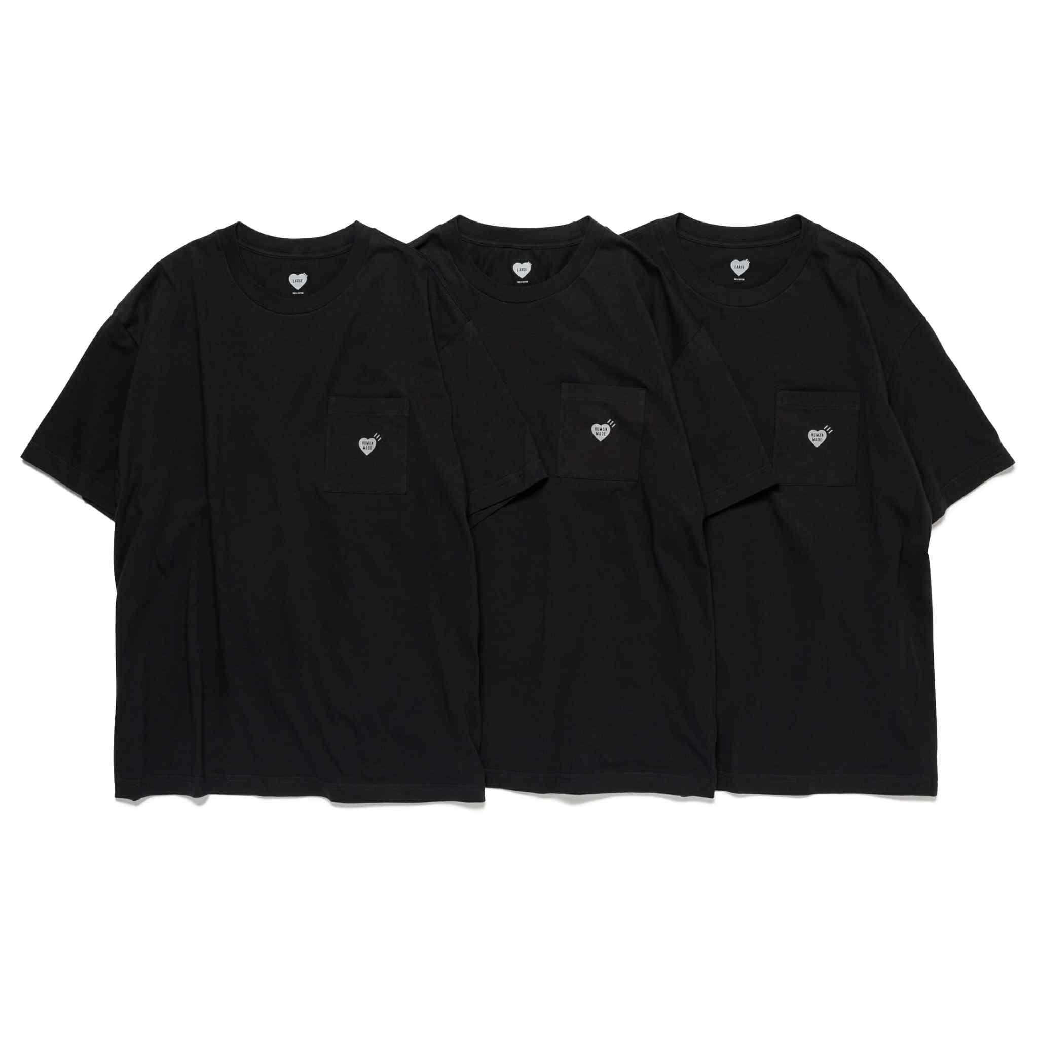 HUMAN MADE WHITE HEART POCKET BLACK (3 pack/ 1pc only)
