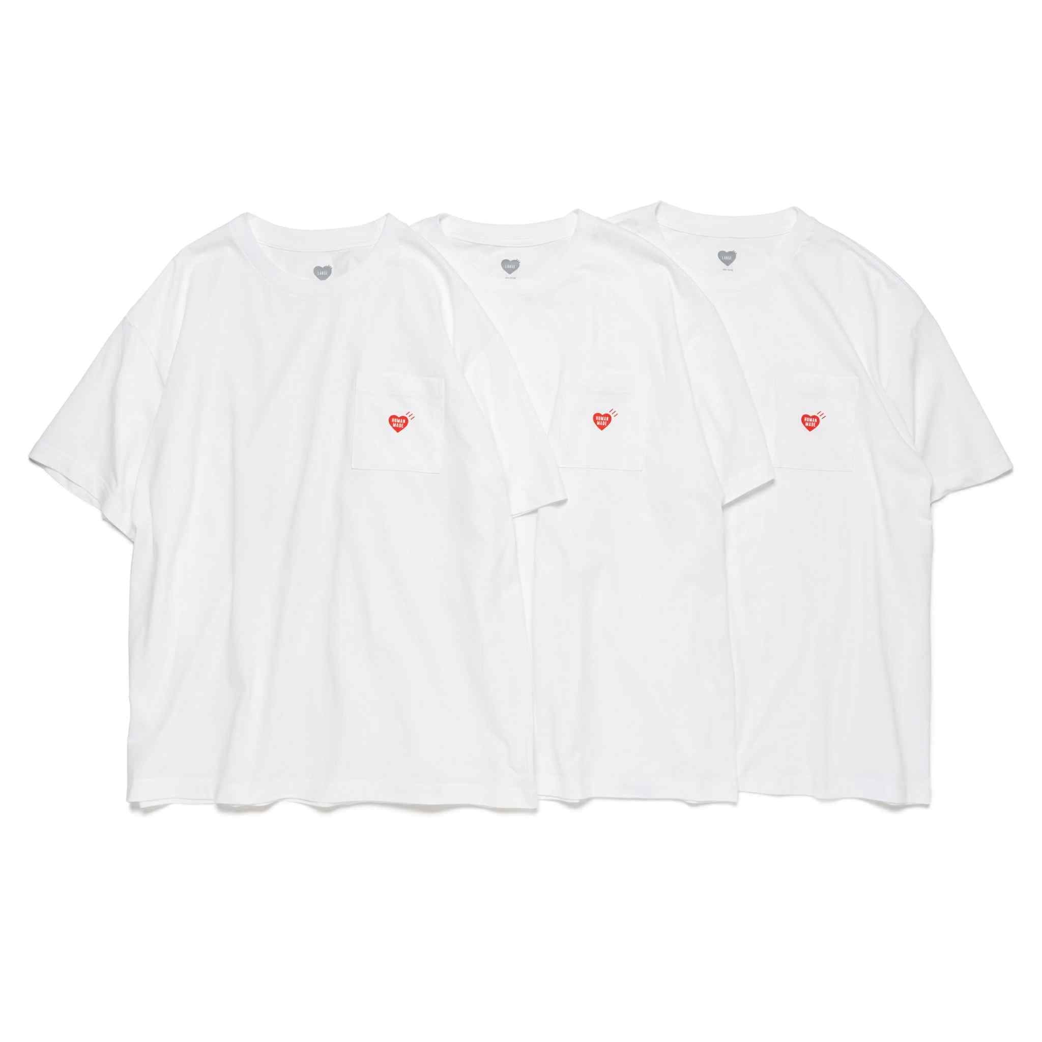 HUMAN MADE RED HEART POCKET WHITE (3 PACK/ 1pc only)