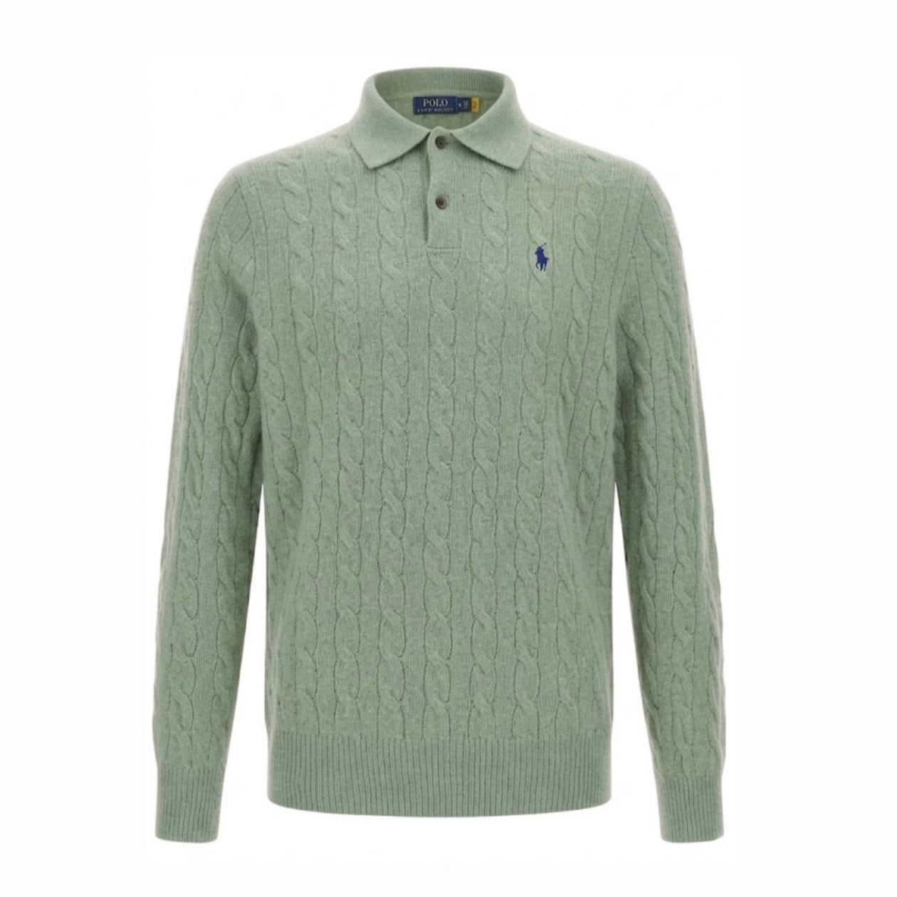 Polo Ralph Lauren Cable-Knit-Polo Neck Sweater Green