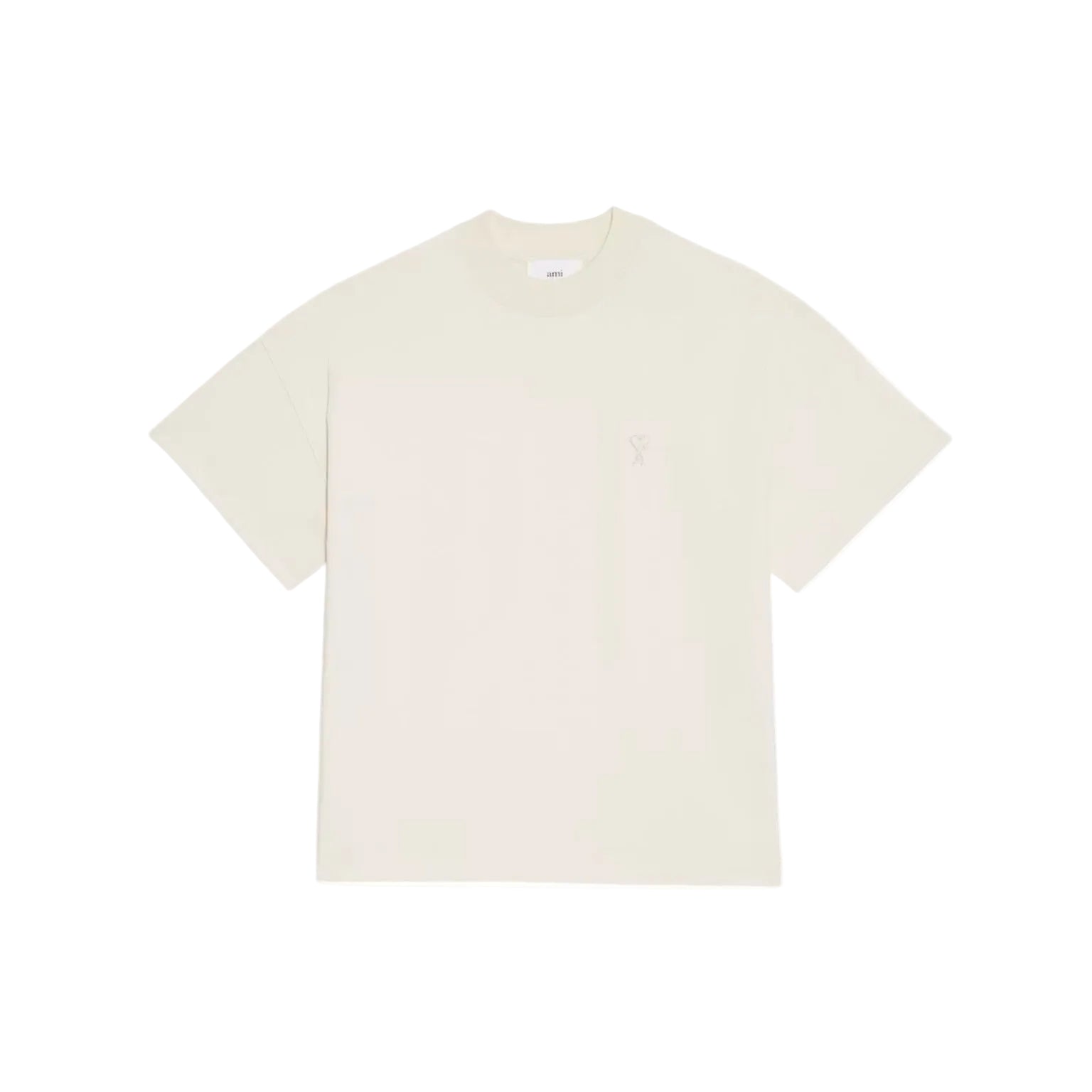 Ami Paris Crew Neck T-Shirt Blanc Cream