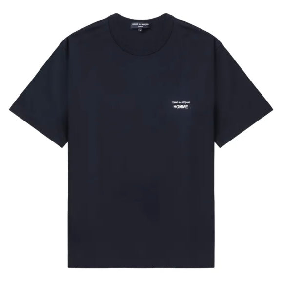 COMME DES GARCONS HOMME LOGO PRINT T-SHIRT BLUE