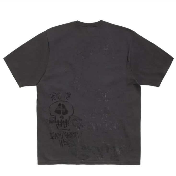 Stussy Skulls Pig Dyed Tee Faded Black