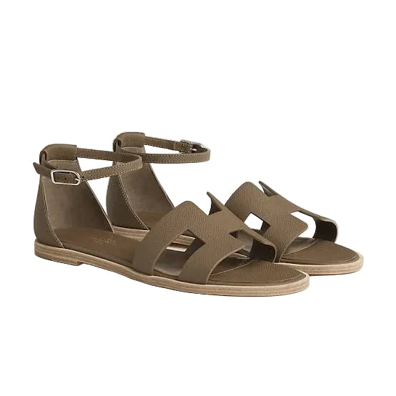 HERMES SANTORINI SANDALS TAUPE